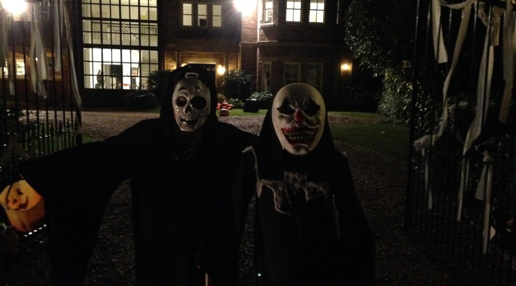 Finlay and James trick or treating